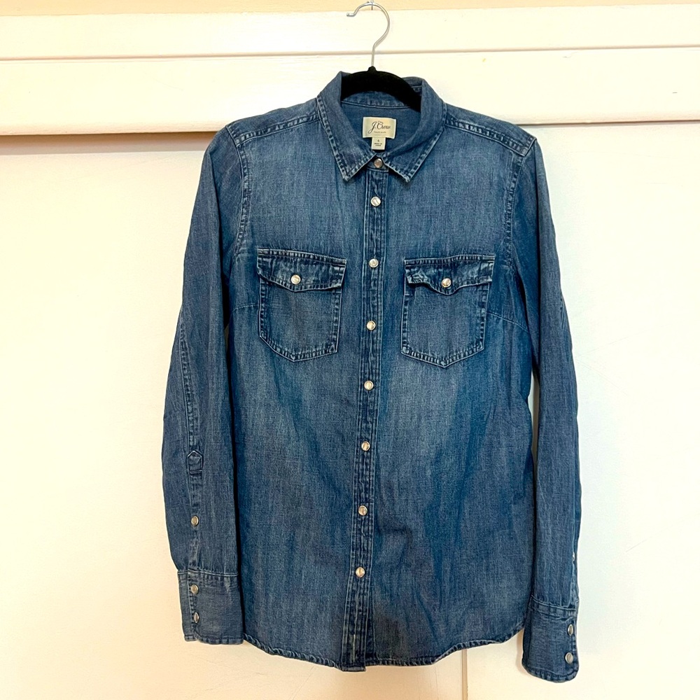 WESTERN BUTTON DOWN / Jcrew/ size 6/ chambray